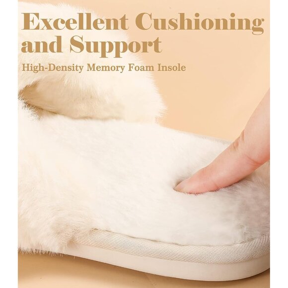 Stylish Memory Foam Open Toe Slippers with Non-Slip TPR Sole - Women’s Size 7-8 - Picture 5 of 7